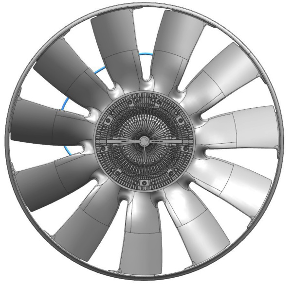 Вентилятор охлаждения с вяз. муфтой КАМАЗ d-768мм дв.659.510,Cummins ISLe400
