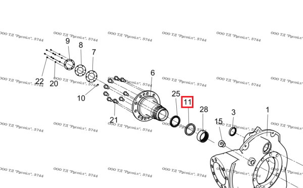 Втулка цапфы переднего моста КАМАЗ-6522 Евро-4 распорная