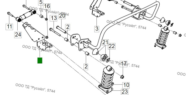 Кронштейн амортизатора кабины КАМАЗ 6580 левый