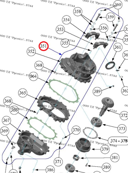 Картер главной передачи КАМАЗ среднего моста