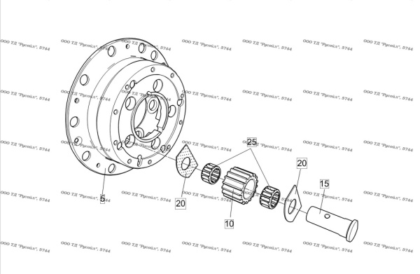 Водило КАМАЗ /с сателлитами/,