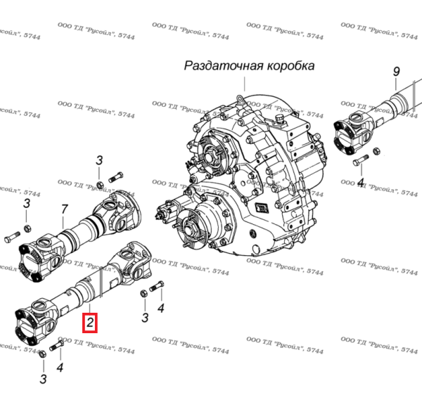 Вал карданный КАМАЗ 65224 /передний/ L=1474мм