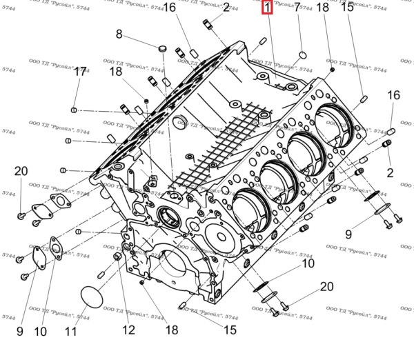 Блок цилиндров КАМАЗ /Евро-4/ в сб. 360 л.с. и выше