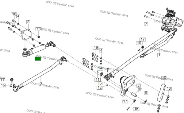 Гидроцилиндр рулевого управления КАМАЗ 6580