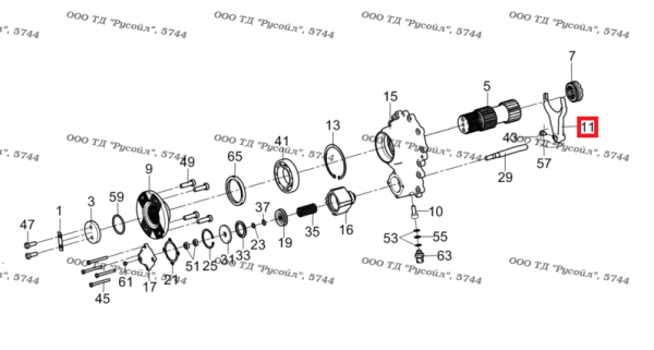 Вилка блокировки дифференциала разд. коробки КАМАЗ.