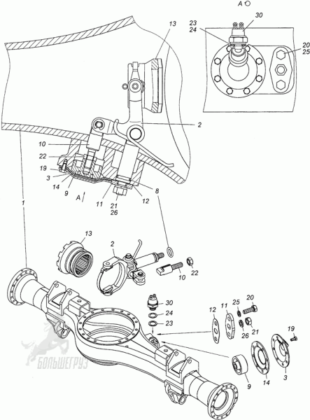 Картер моста КАМАЗ 53229 /заднего/