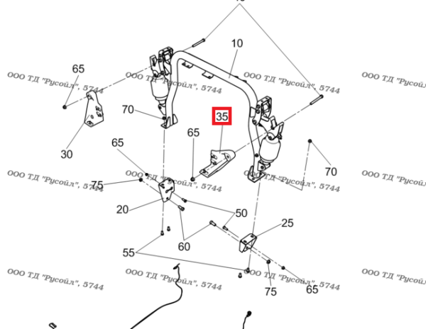 Кронштейн задней подвески верхний левый КАМАЗ